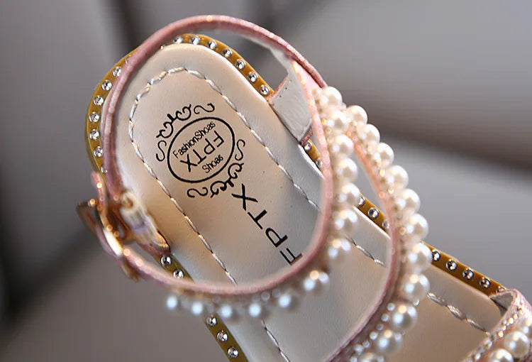 Bling Rhinestone Princess Sandals: Fashionable Summer Shoes for Little