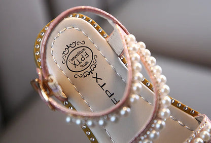 Bling Rhinestone Princess Sandals: Fashionable Summer Shoes for Little