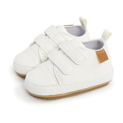 Rubber Sole Baby Sneakers - Solid Color Non-Slip Shoes