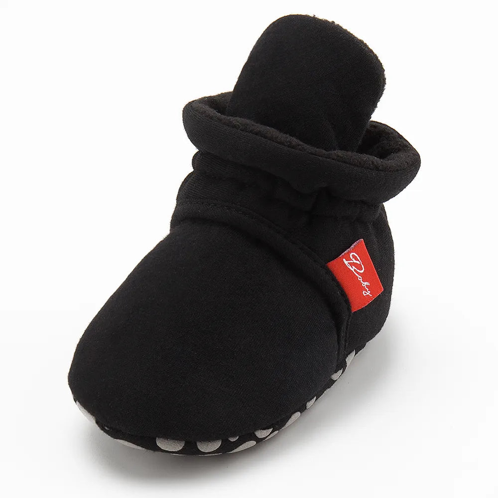 Baby Girls and Boys Cotton Sole Sock Shoes