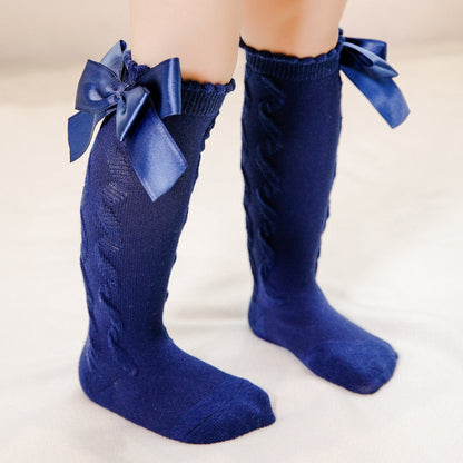 Socks of Cotton  With Big Bow Soft For Girls