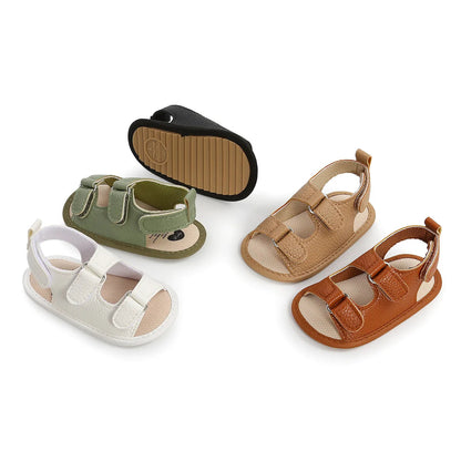 New Baby Sandals: PU Soft Sole Anti-Slip Infant First Walker Crib Shoes