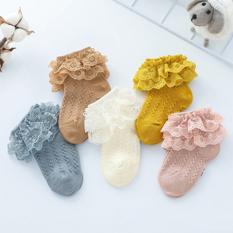Lace Ruffle Socks For Girls