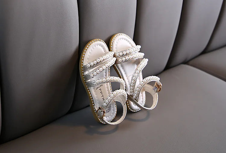 Bling Rhinestone Princess Sandals: Fashionable Summer Shoes for Little