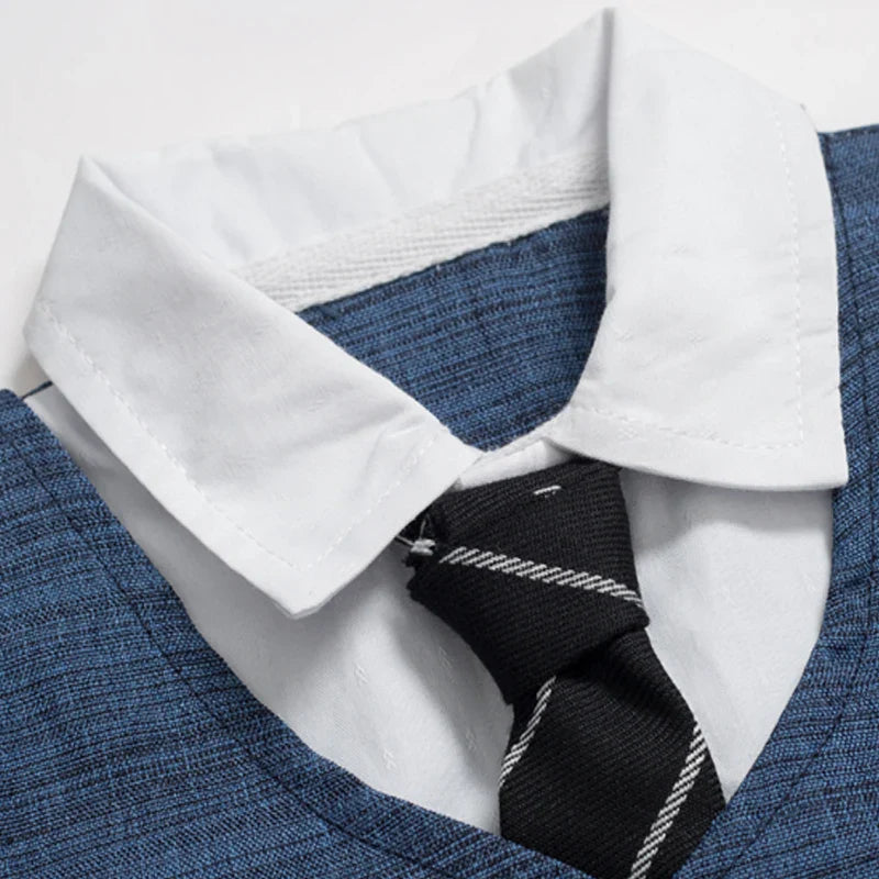 Baby Boy Cotton Romper with Gentleman Tie