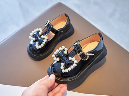 Girls Princess Flats with Bow-knot & Pearls