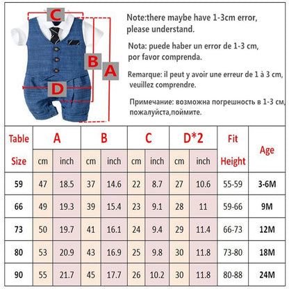 Baby Boy Cotton Romper with Gentleman Tie