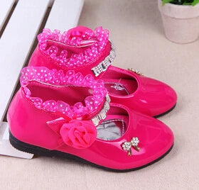 Cute Bowknot Rhinestone Flower Shoes (3-11 Years)