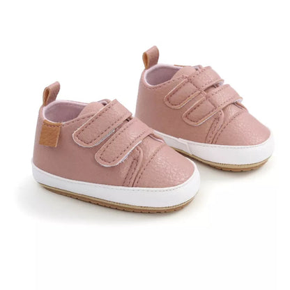 Rubber Sole Baby Sneakers - Solid Color Non-Slip Shoes