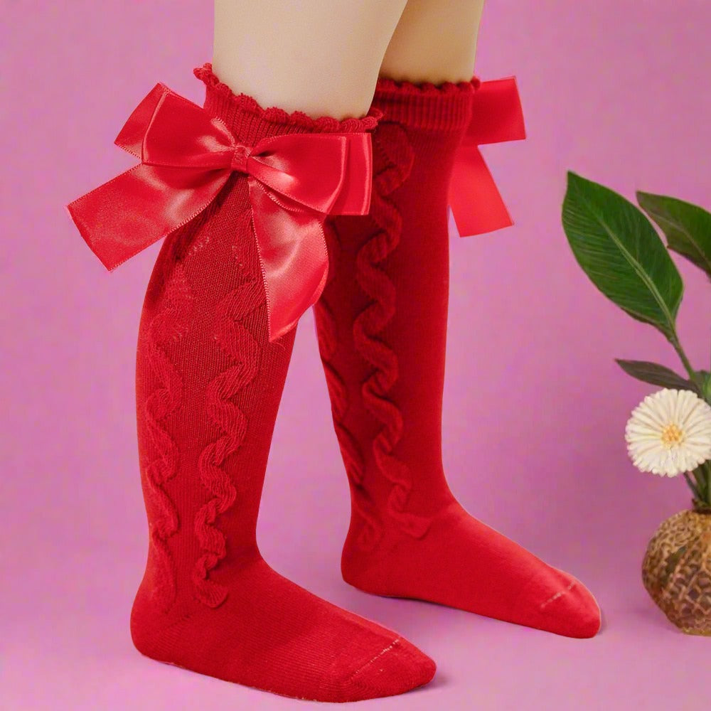 Socks of Cotton  With Big Bow Soft For Girls