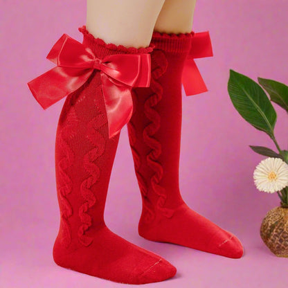 Socks of Cotton  With Big Bow Soft For Girls