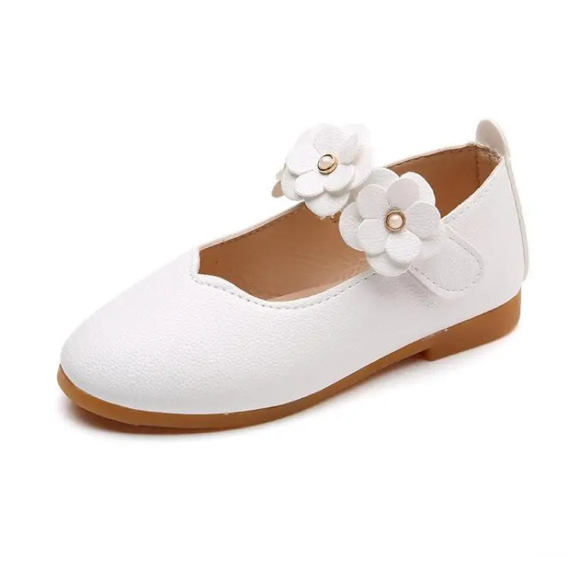 Girls Princess Leather Sandals: Elegant White Shoes for Weddings, School, and Fashion