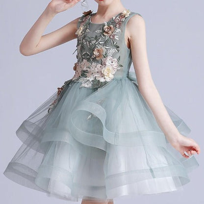 Floral Embroidered Princess Cocktail Dress