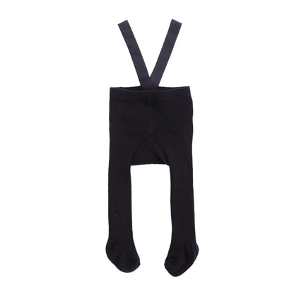 Baby Cotton Suspender Pantyhose - Cute Solid Color Overall Leggings