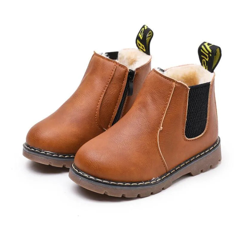 Kids Fashion Boots - Zippered Snow Boots