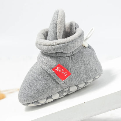 Baby Girls and Boys Cotton Sole Sock Shoes