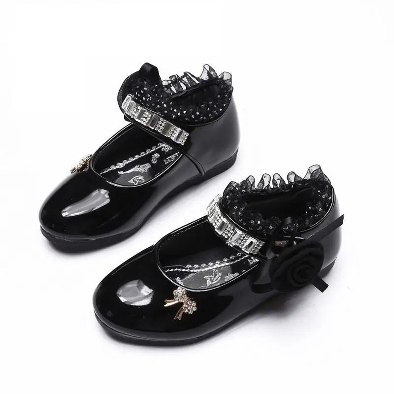 Cute Bowknot Rhinestone Flower Shoes (3-11 Years)