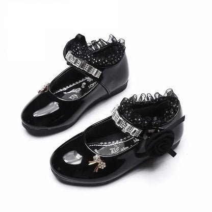 Cute Bowknot Rhinestone Flower Shoes (3-11 Years)