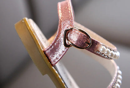 Bling Rhinestone Princess Sandals: Fashionable Summer Shoes for Little