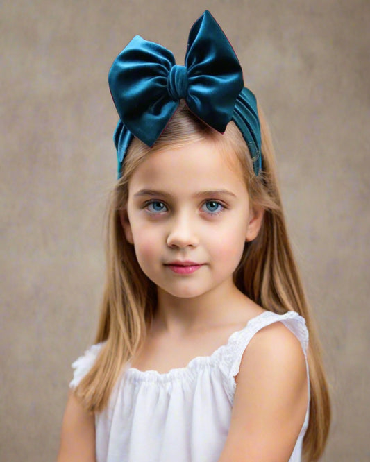 Solid Velvet Baby Bow Headband - Winter Hair Accessory