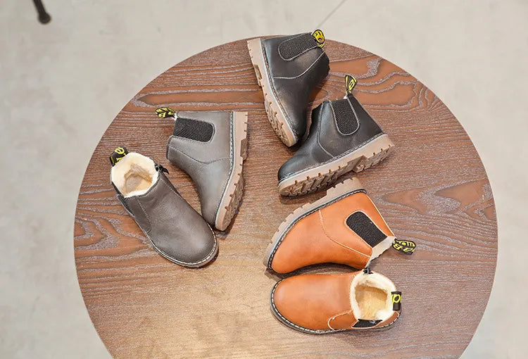 Kids Fashion Boots - Zippered Snow Boots