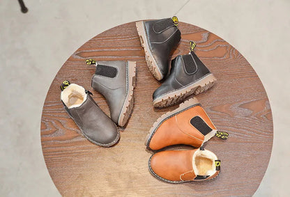 Kids Fashion Boots - Zippered Snow Boots