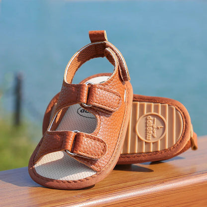New Baby Sandals: PU Soft Sole Anti-Slip Infant First Walker Crib Shoes