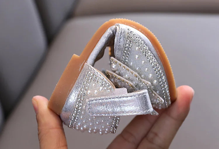 Summer Princess Sandals: Sequin Bow Rhinestone Flat Girls' Shoes