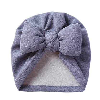 Cashmere Baby Hat: Warm Bow Topknot Bonnet