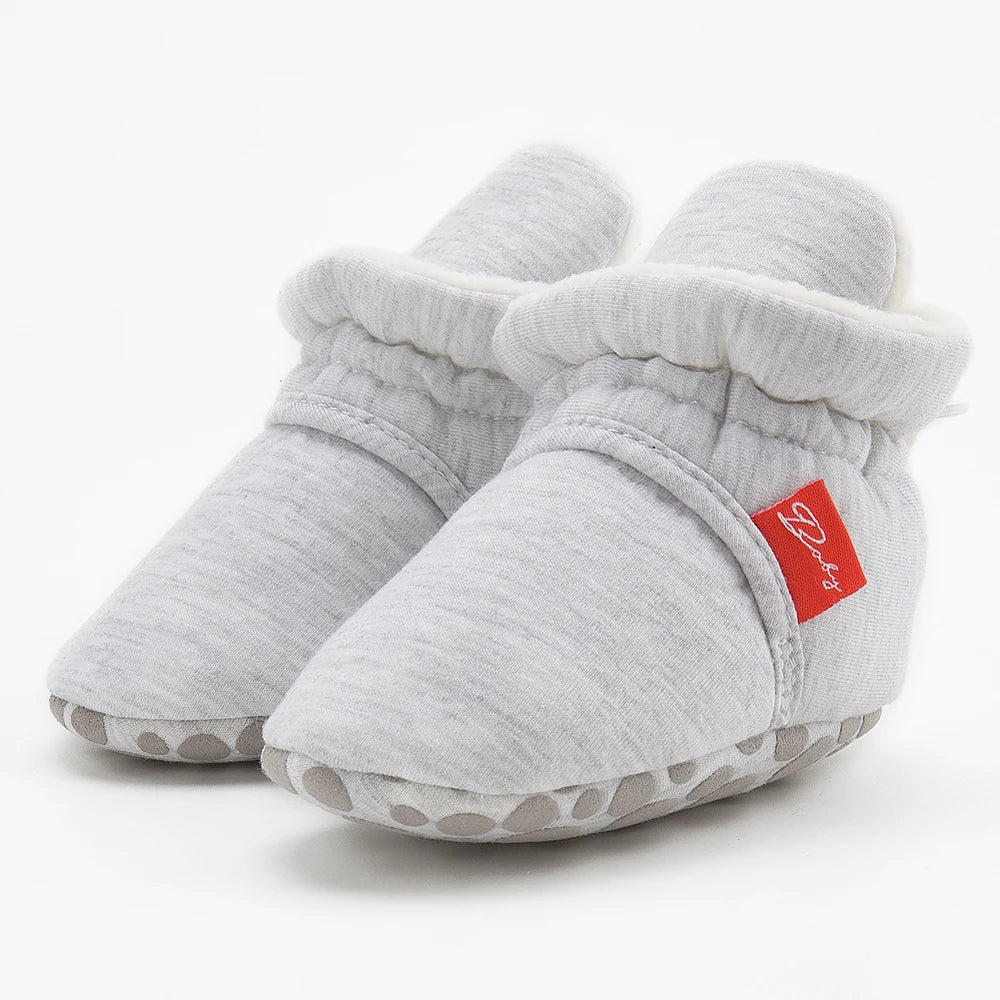 Baby Girls and Boys Cotton Sole Sock Shoes