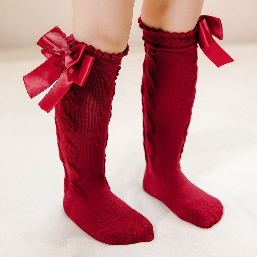 Socks of Cotton  With Big Bow Soft For Girls