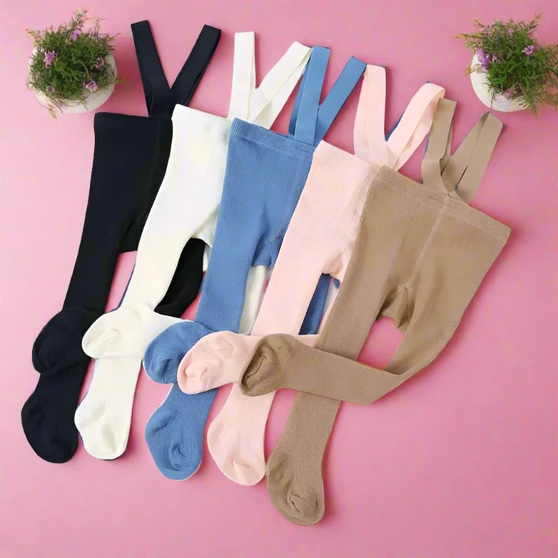 Plain Tights With Shoulder Straps for Newborn-3 years old