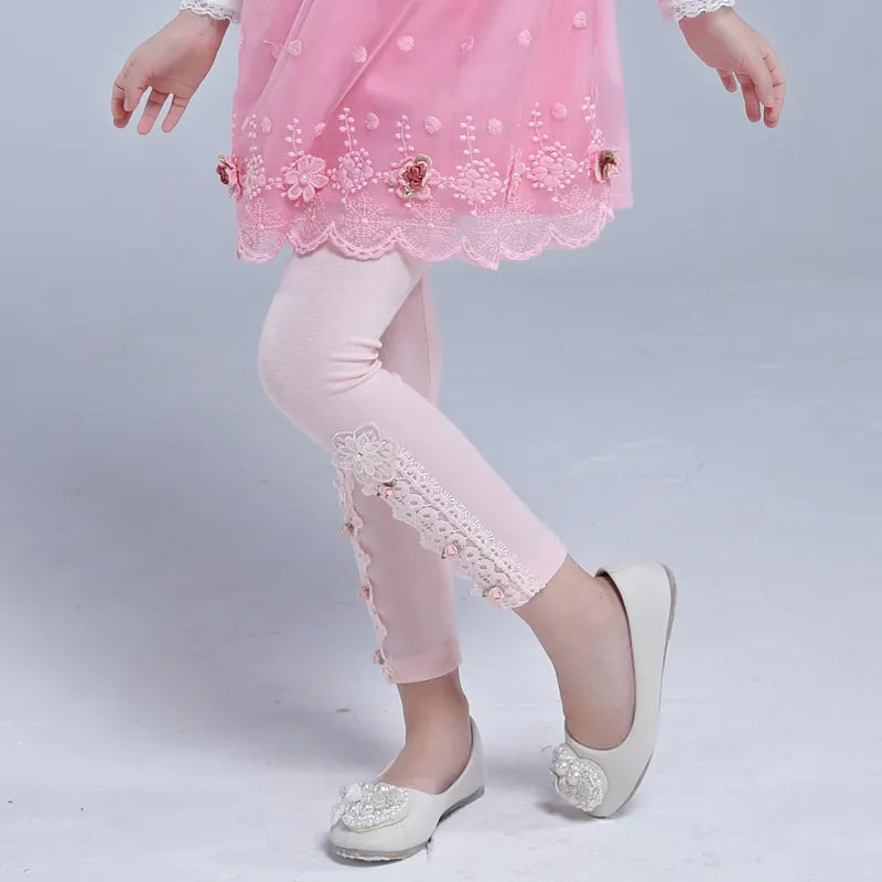 Girls' Spring Leggings - Cartoon Print Skinny Pants