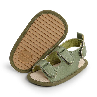 New Baby Sandals: PU Soft Sole Anti-Slip Infant First Walker Crib Shoes