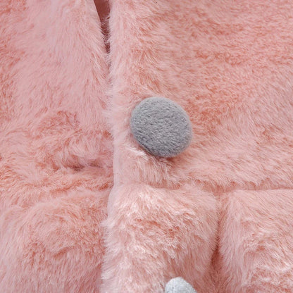 Cute Rabbit Ears Baby Jacket - Warm Hooded Outerwear