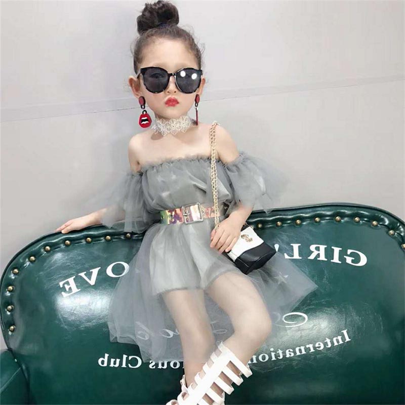 Girls Fashion Mesh Top Dress