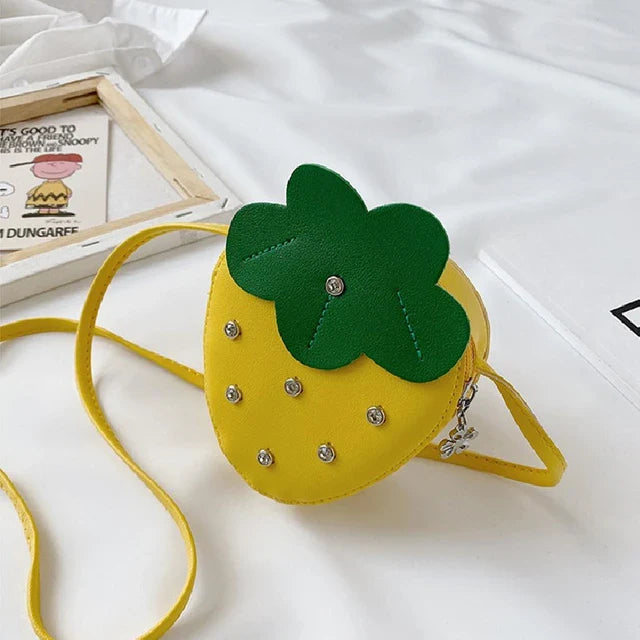 Cute Strawberry Rivet Kids Messenger Bag