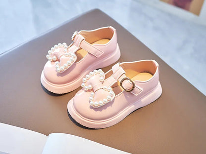 Girls Princess Flats with Bow-knot & Pearls