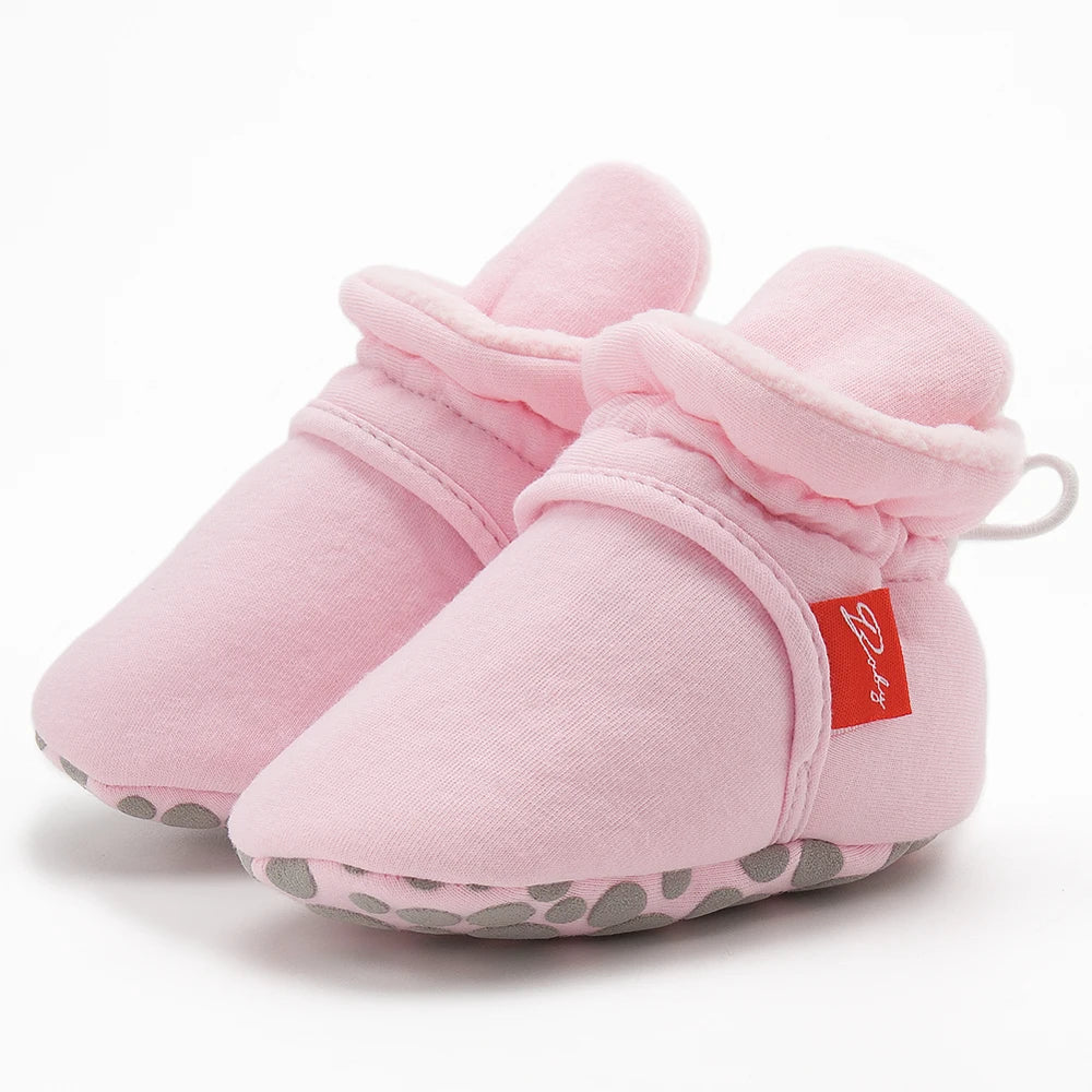 Baby Girls and Boys Cotton Sole Sock Shoes