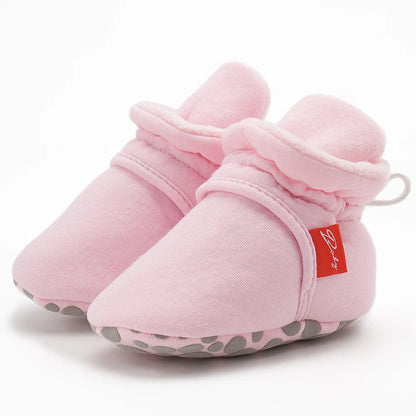 Baby Girls and Boys Cotton Sole Sock Shoes