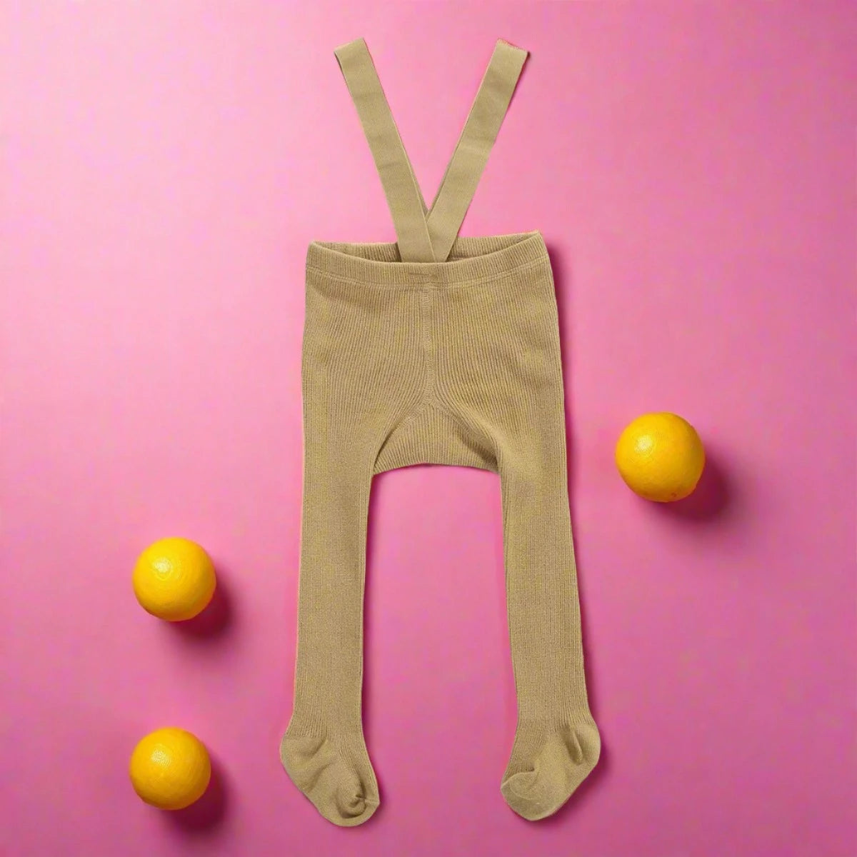 Baby Cotton Suspender Pantyhose - Cute Solid Color Overall Leggings