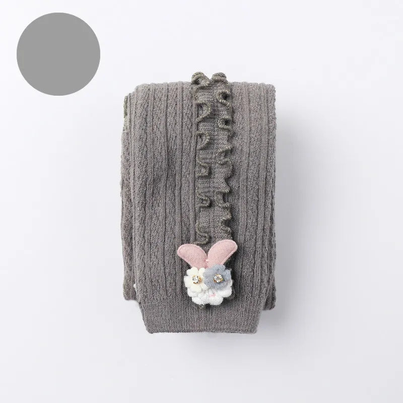 Cozy Ribbed Cotton Tights for Baby Girls - Stylish Warmth in Every Color