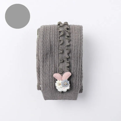 Cozy Ribbed Cotton Tights for Baby Girls - Stylish Warmth in Every Color