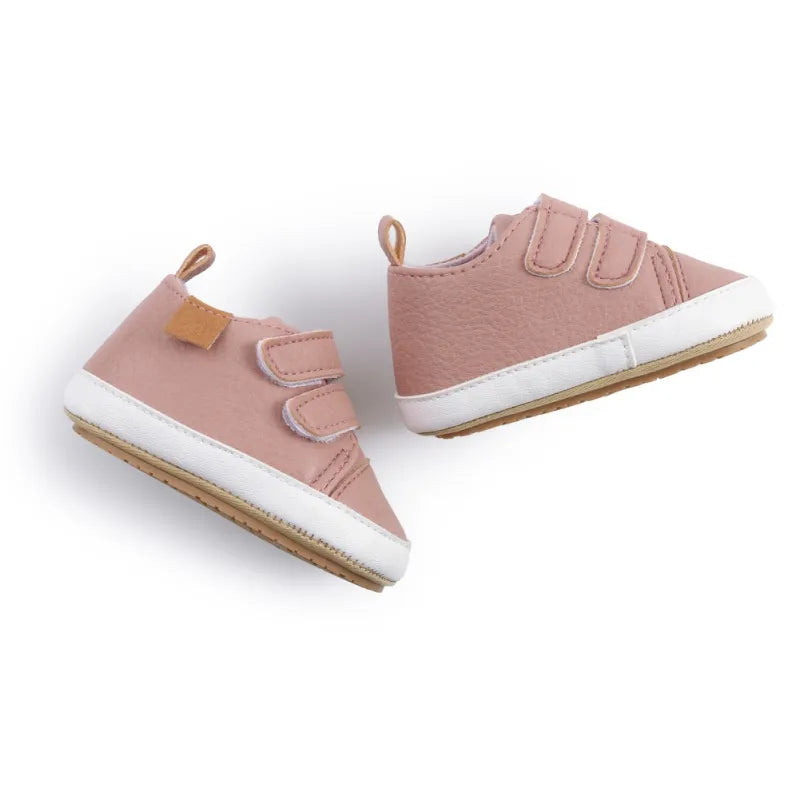 Rubber Sole Baby Sneakers - Solid Color Non-Slip Shoes