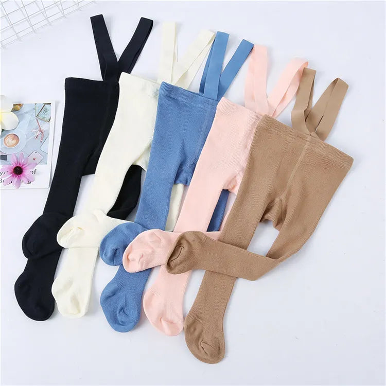 Plain Tights With Shoulder Straps for Newborn-3 years old