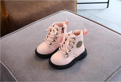 Autumn/Winter Kids' Plush Leather Boots (Size 21-30)