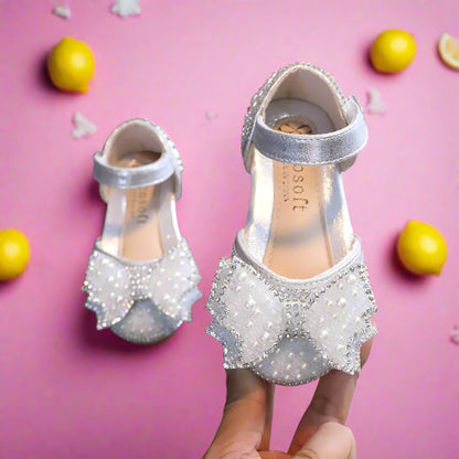 Summer Princess Sandals: Sequin Bow Rhinestone Flat Girls' Shoes
