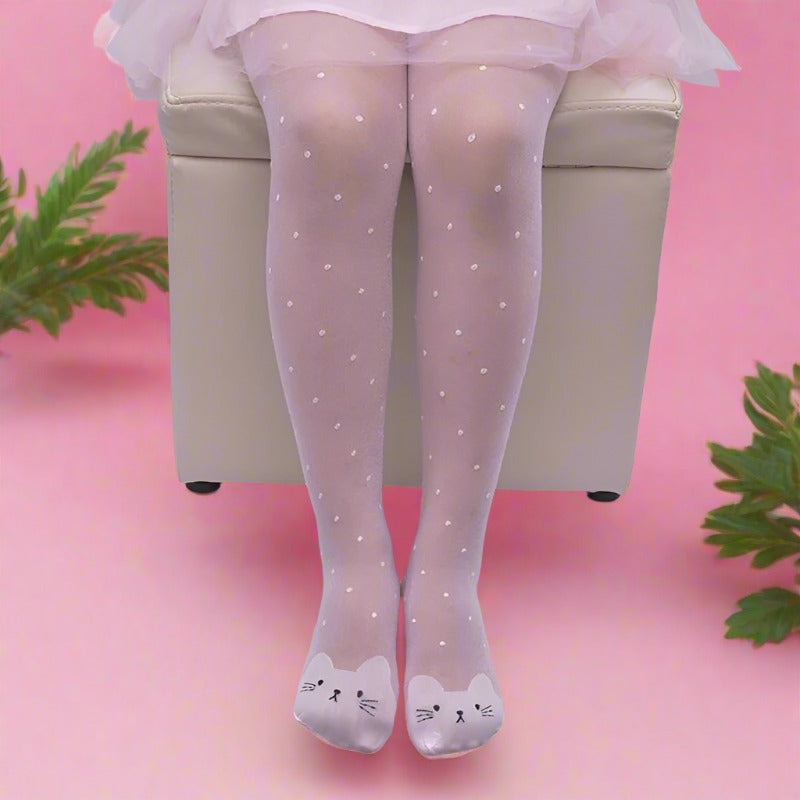 Cute Cat Girl Tights for Girls (1-9Y)