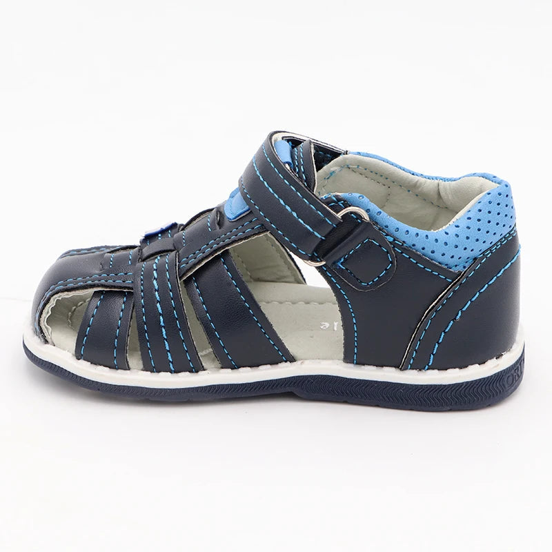 Boys' Eagle Orthopedic Sandals: PU Leather, Closed Toe