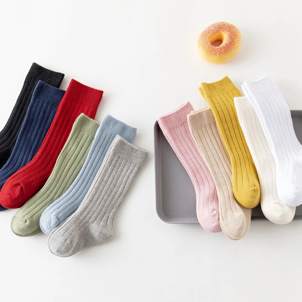 Baby Knee-High Socks: Plain Long Sock (Newborn-4 Years)